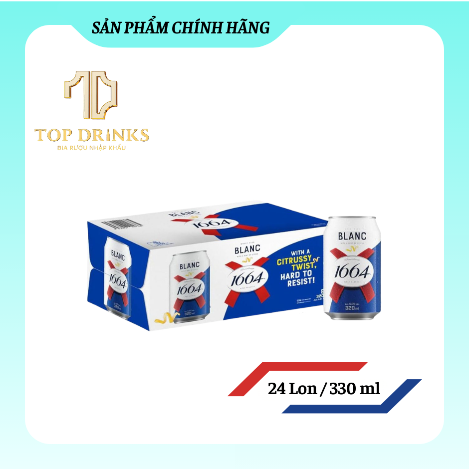 Bia Kronenbourg 1664 Blanc - Thùng 24 lon 330ml