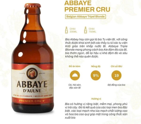 Bia Abbaye d’Aulne Premier Cru 6% Bỉ – chai 330ml - Ảnh 6