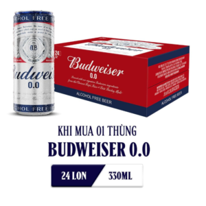 Bia Budweiser 0.0 Không Độ Cồn Thùng 24 Lon 330ml Nhập Khẩu Chính Hãng
