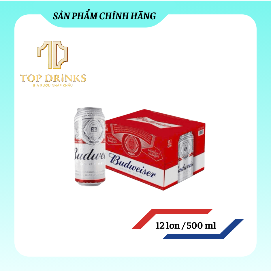 Bia Budweiser 500ml – Thùng 12 Lon
