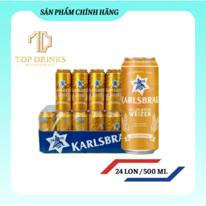 Bia Karlsbrau Helles Natur Weizen 5% - Thùng 24 lon 500ml