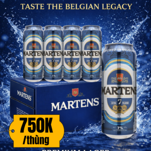 Bia Martens 7% Premium Lager 500ml – Thùng 24 Lon Nhập Khẩu Bỉ Chính Hãng