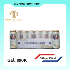 Bia Apostel Weissbier Hell 5,3% Đức – Thùng 24 Lon 500ml Chính Hãng